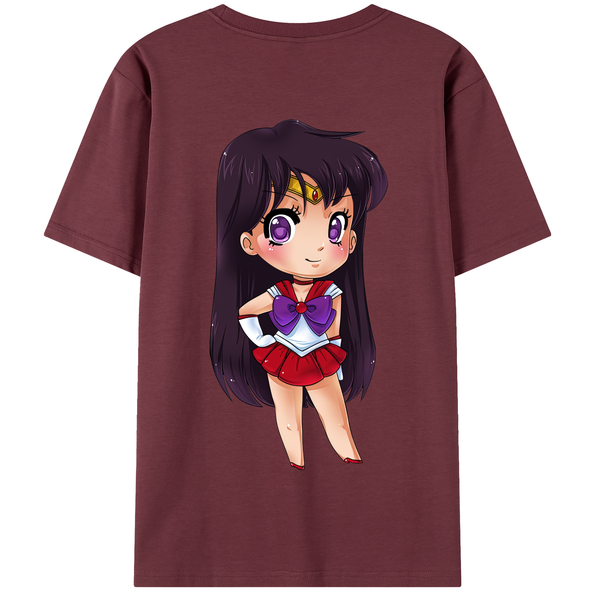 （画像用） 美少女戦士セーラームーン 火野レイ ひの レイ Sailor Moon Hino Rei （セーラーマーズ,Sailor Mars） 綿100％半袖Tシャツ（背面プリント）